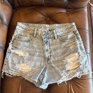 American Eagle Outfitters Light Blue Distressed Denim Shorts